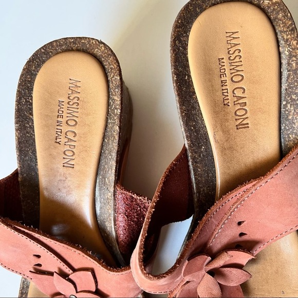 Massino Caponi Slip on wedge sandal with flower detail 7.5 - Picture 3 of 13